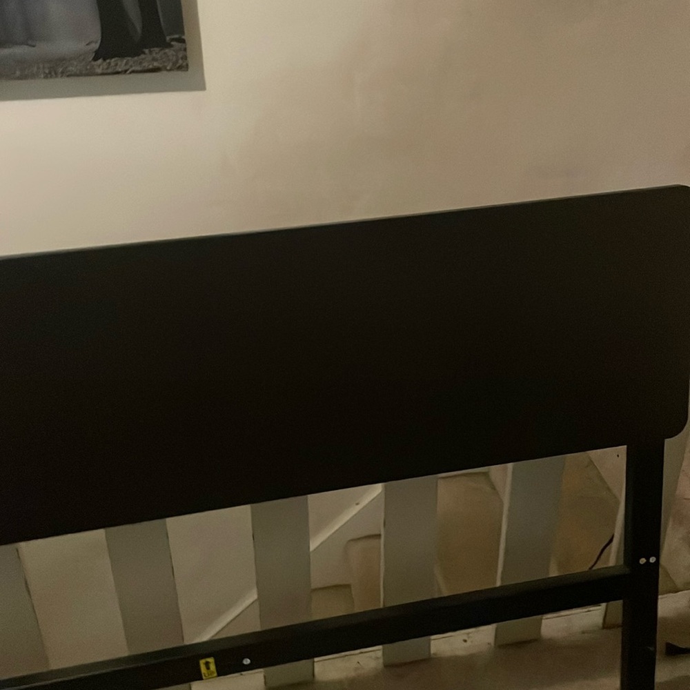 Full size bedframe black only a year old is in great condition, all parts
